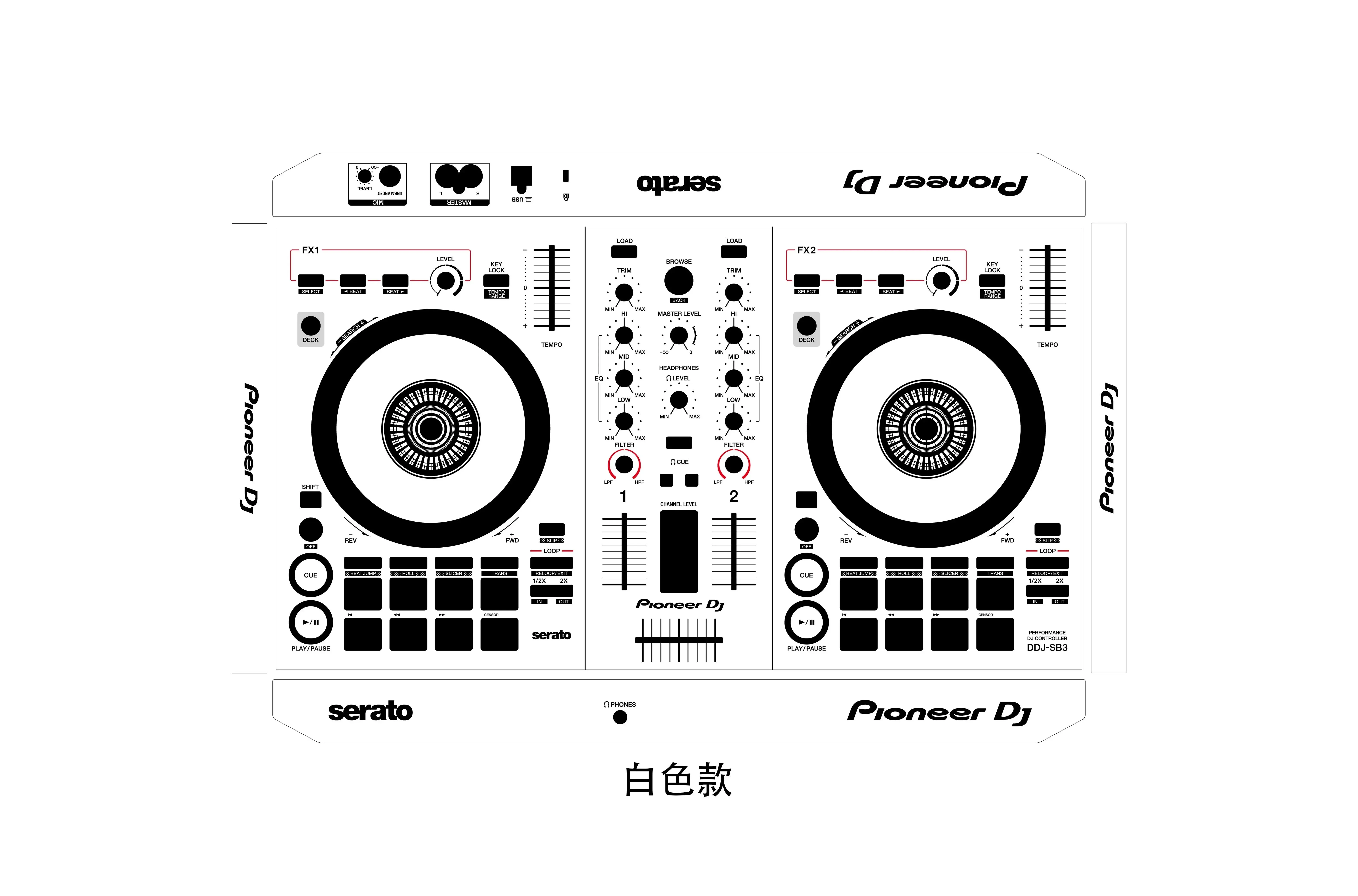 Pioneer DDJ-SB3 Controller Panel Film Pioneer Personality Colorful Stickers Personalized Customization panel protective film