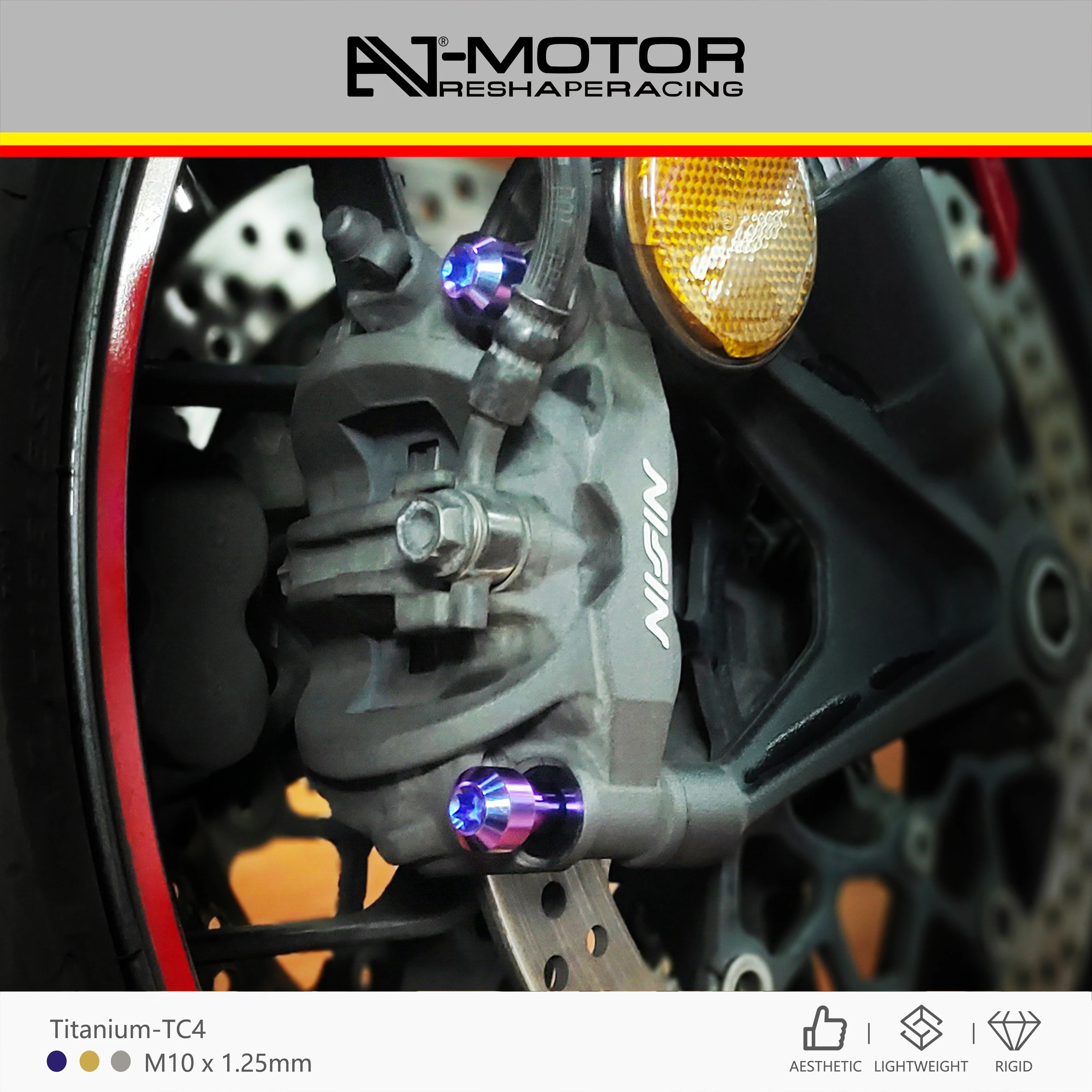 AJ-MOTOR Motorcycle Titanium Alloy Front Brake Caliper Screws for Honda CBR600RR 2010-2021 CBR1000RR 2017-2025