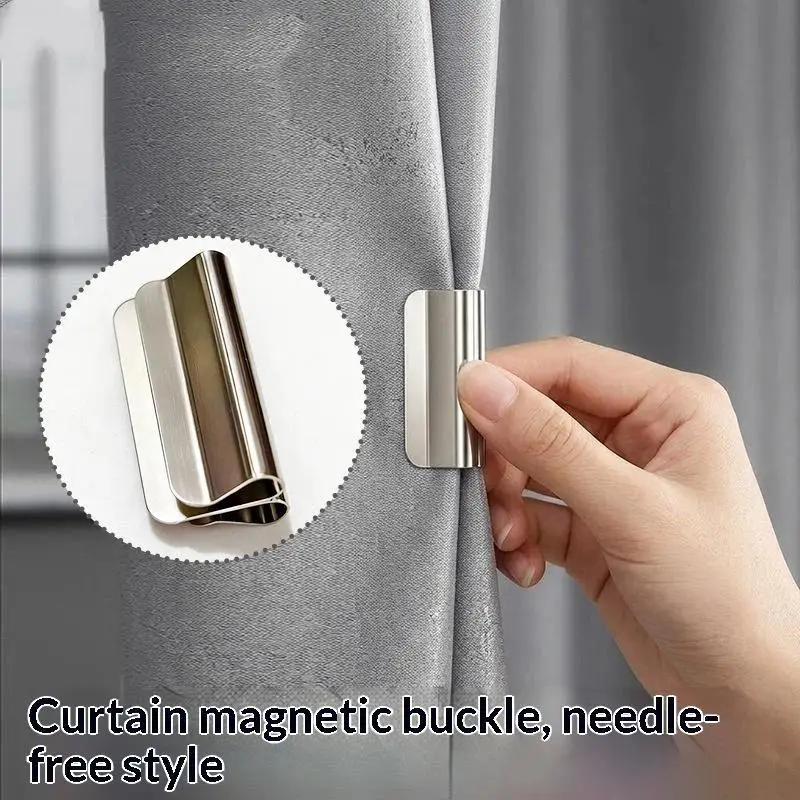 Strong Magnetic Curtain Clips Nail Free Blackout Closure Clips Keep Curtain Closed Prevent Light Leaking For Bedroom Office