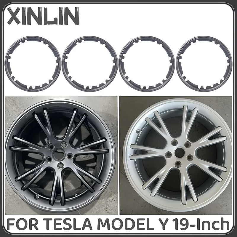 

4PCS For Tesla Model Y 19 Inch Rim Wheel Hub Protection Patch Protector Hubcaps Parts Automobile Cover Cap Accessories 2018-2024