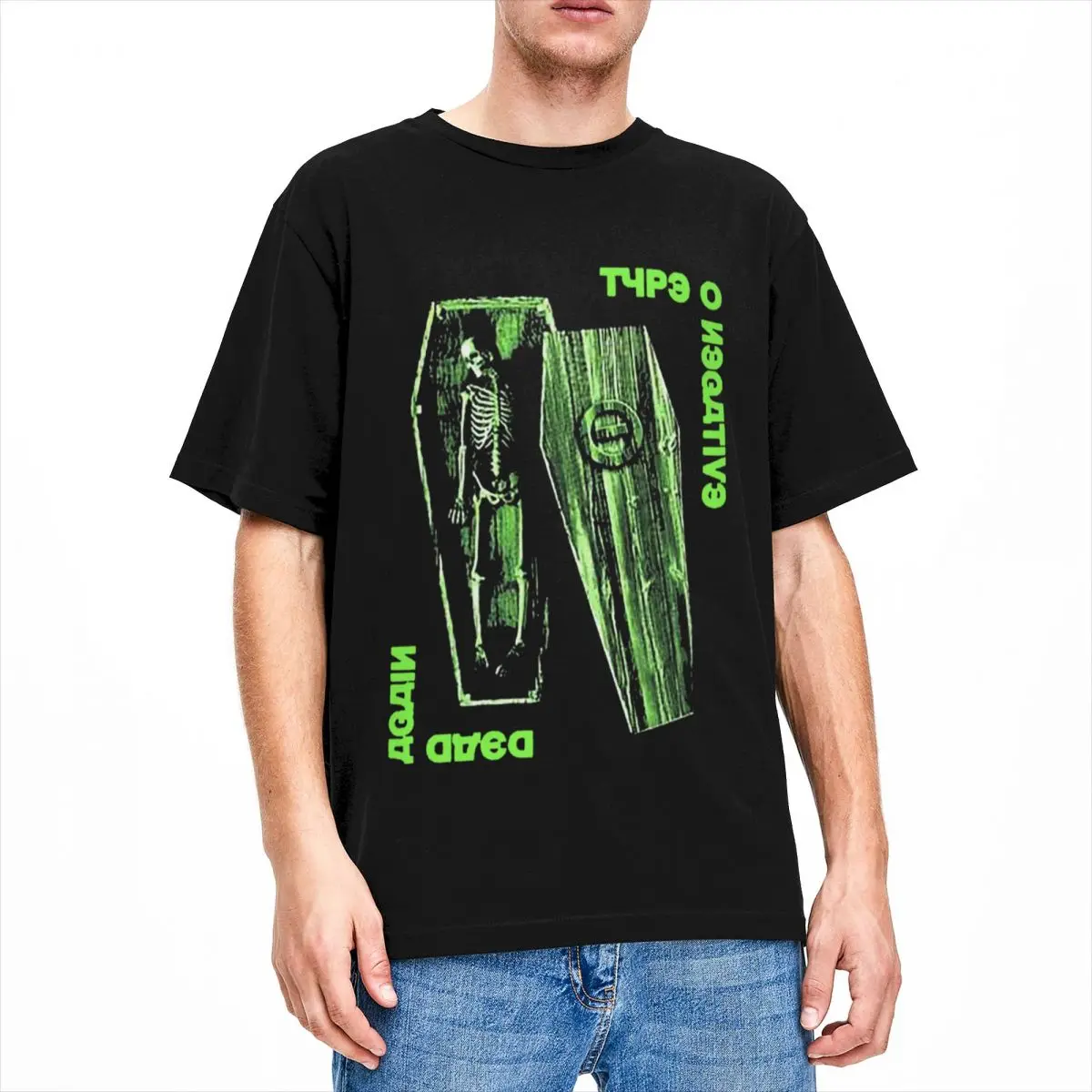 Dead Again Type O Negative T Shirts Merch Men Women's Pure Cotton Casual Tee Shirt Short Sleeve Clothing Graphic Printing