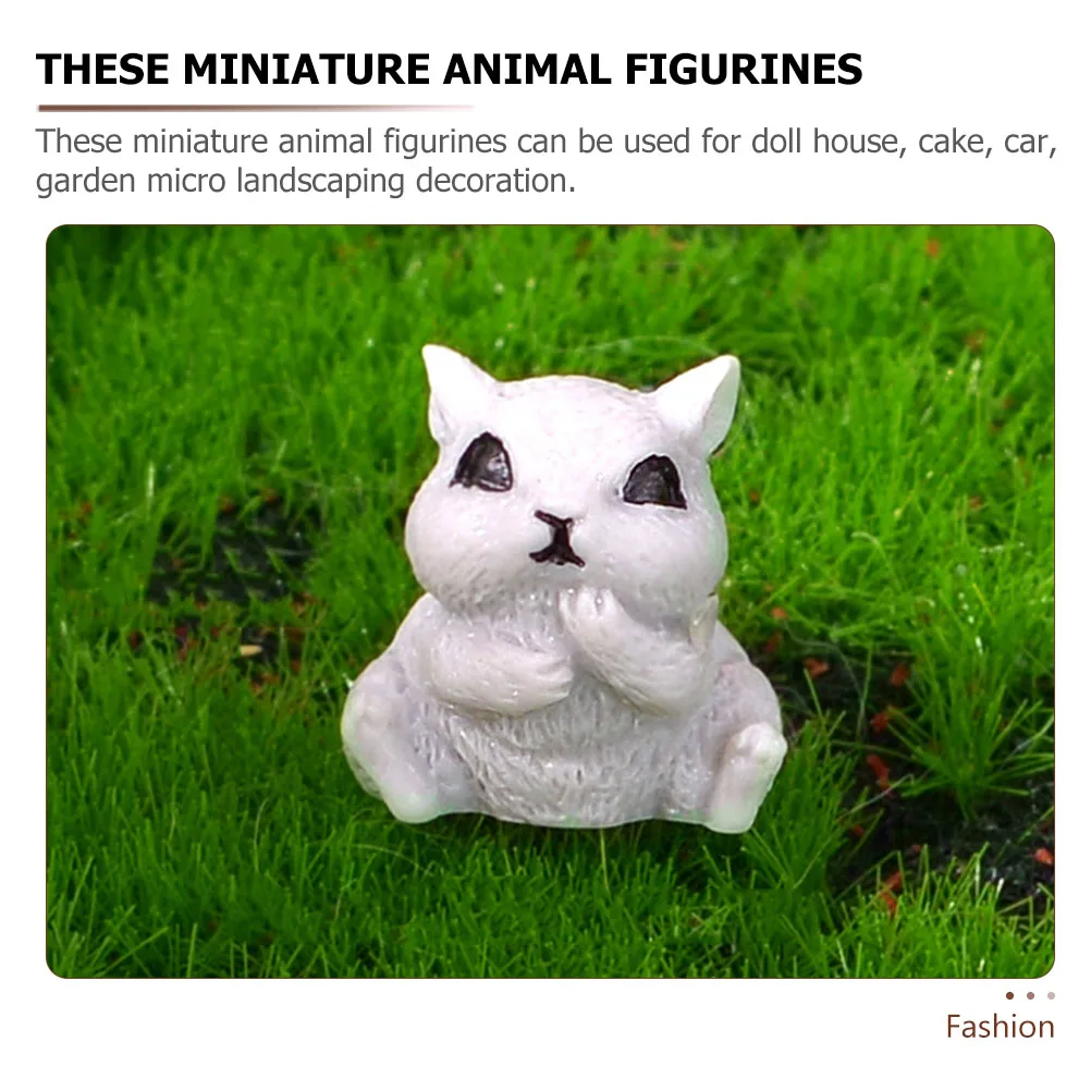 

14pcs Mini Animal Resin Tiny Desktop Garden Decor Statues Micro Landscape Ornament Craft Sculpture For House Car Cake Farm