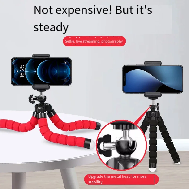 Variety octopus lazy mobile phone holder multi-function desktop live broadcast with remote control metal head octopus tripod