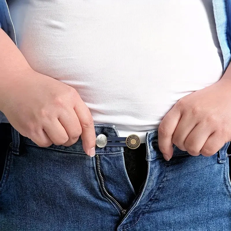 Unisex Retractable Waist & Collar Button Extender Set - Universal Instant Extension Solution for Jeans & Pants