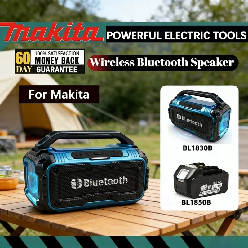 

Makita Cordless Bluetooth Speaker, Waterproof Loudspeaker Stereo Surround With USB Type-C Charging Port For Makita Battery