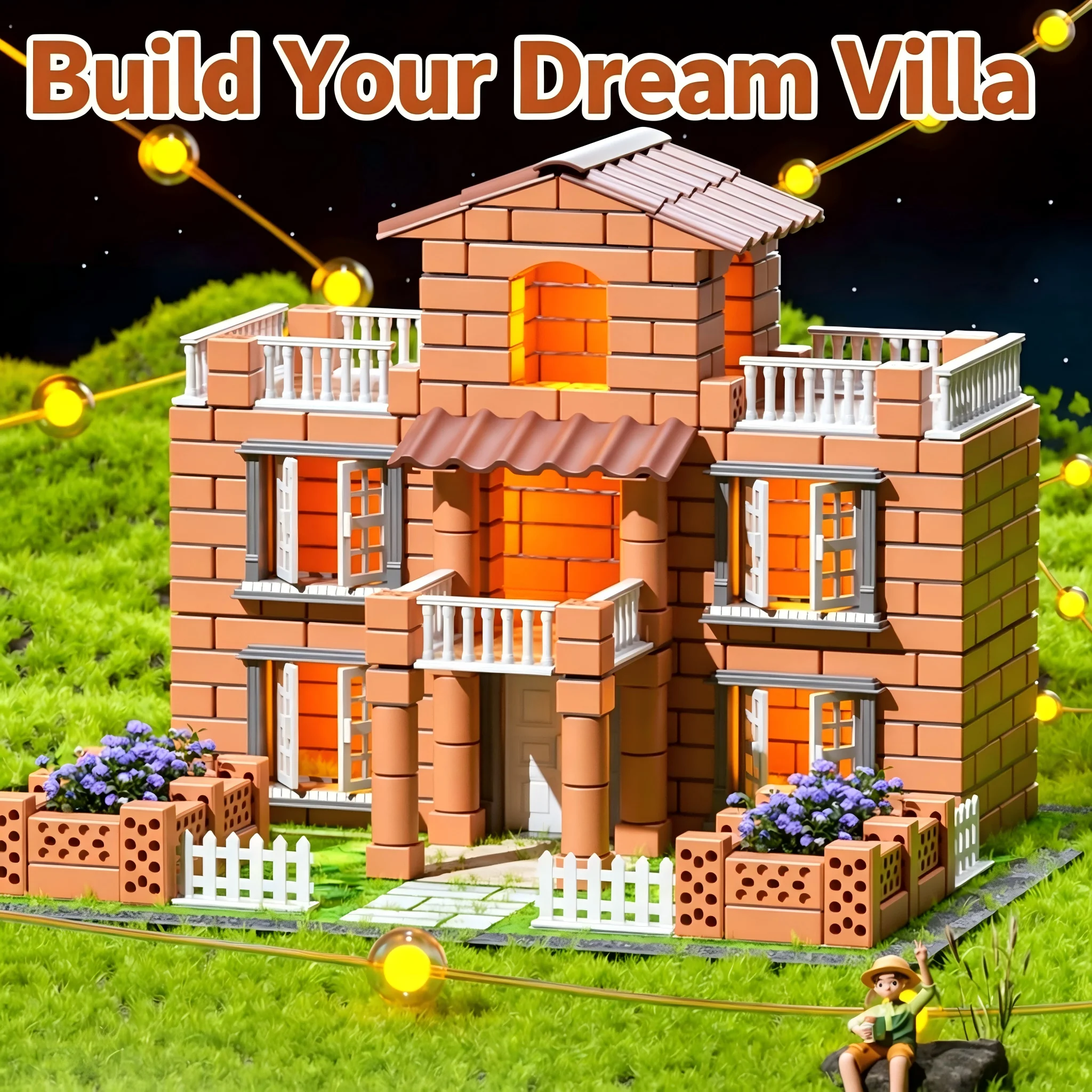 Mini Simulated Bricks DIY Mason Building Set Creative Wall Construction Model Architect Build House Assembly Micro Scene Kits