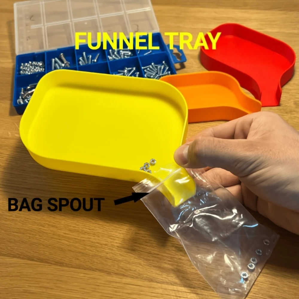 Hardware Parts Funnel Transfer Tray, Plastic Screw Parts Sorting Storage Transfer Tool, Mini Parts Loading Funnel Tray for Craft