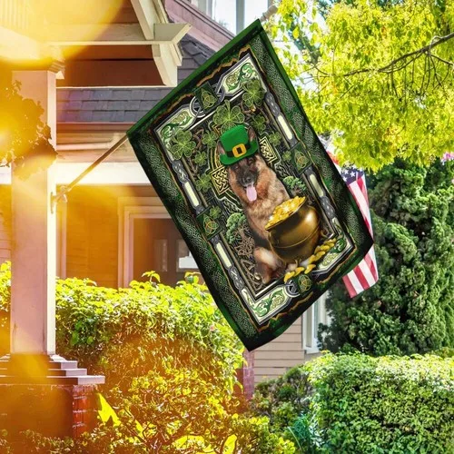 German Shepherd Shamrock. Irish Celtic Cross Flag Graden Flag XXH LLP LLX uui