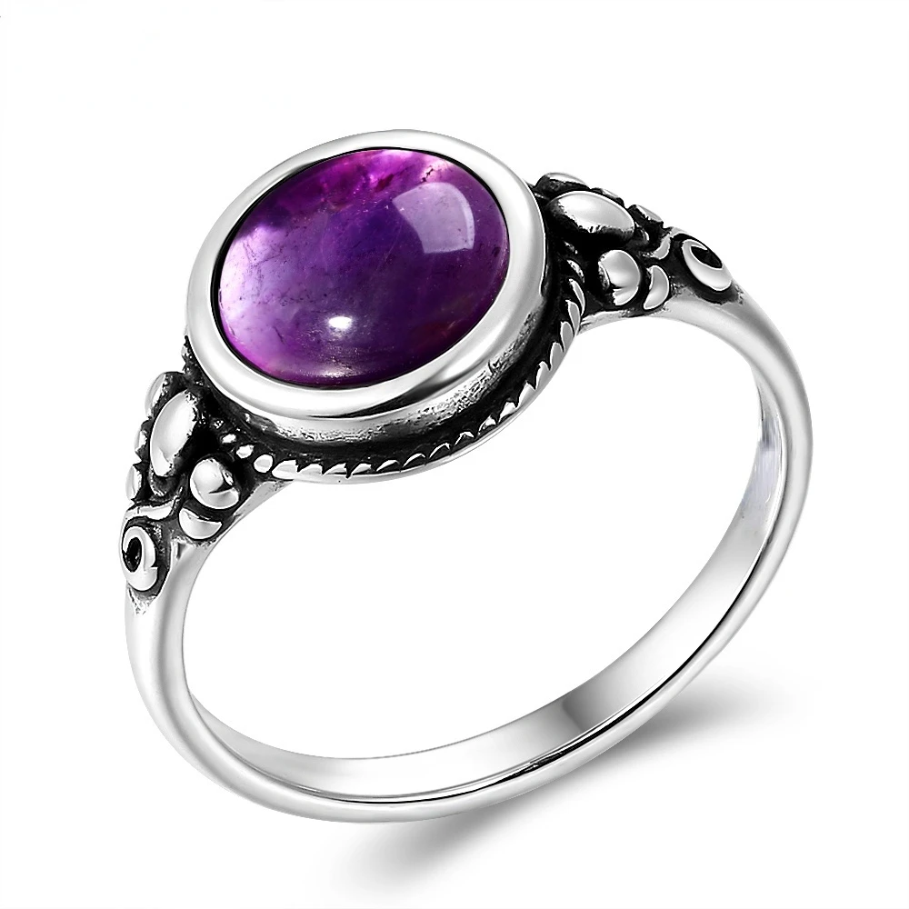 Nasiya New Trend Women's Amethyst Rings Silver Amethyst Jewelry Daily Life Wedding Anniversary Engagement Gifts