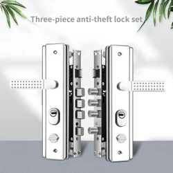 Multi Function  Stainless Steel Anti-theft  Entrance Gate Lock plate  Anti-explosion Security Mirrow Shinny Widen lock Handle