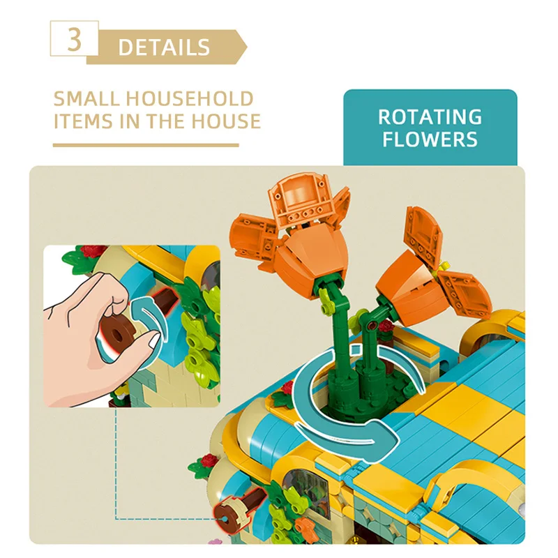 2102PCS Street View MOC ToonCity Fiorista Con Luce A LED Modulare Building Blocks Mattoni Fai Da Te Puzzle Giocattolo Regali Di Natale Per I Bambini