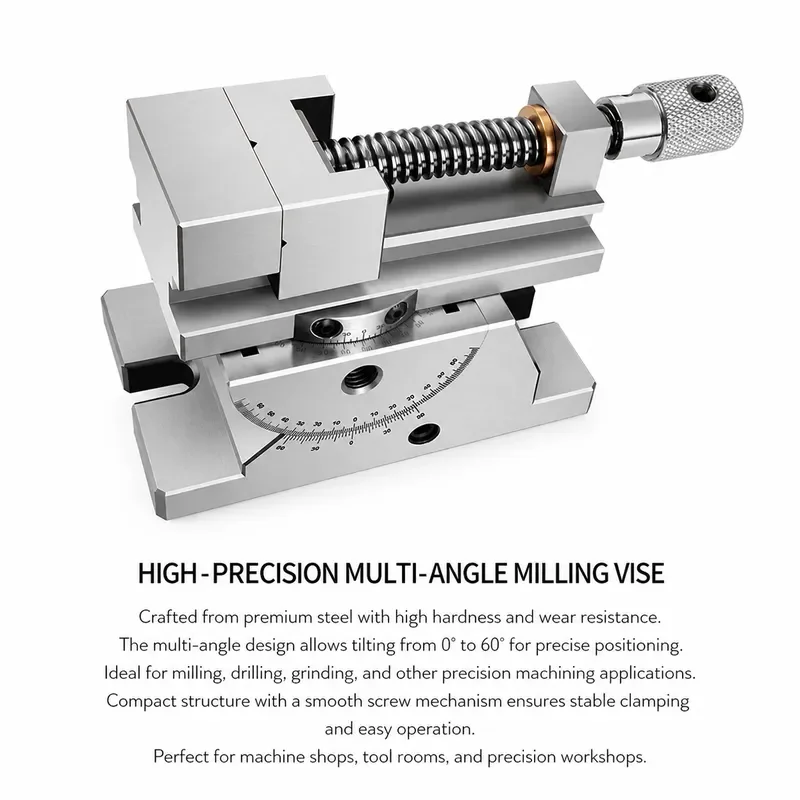 Precision Vise Screw Sine Slope Adjustable Angle Screw Tool Precision 0.005mm High Precision 2-Inch Universal Grinder