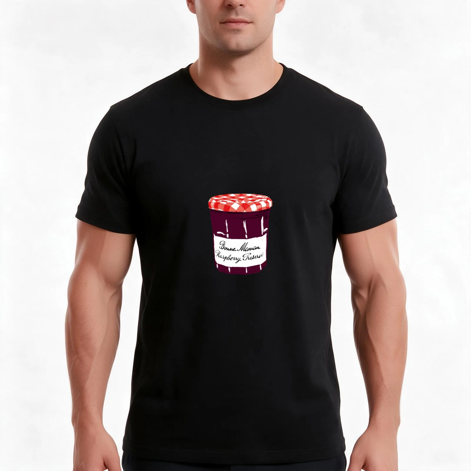 bonne maman raspberry preserve T-Shirt Summer Casual Cotton Tee Oversized Streetwear Tops Vintage Graphic Print 100% Cotton