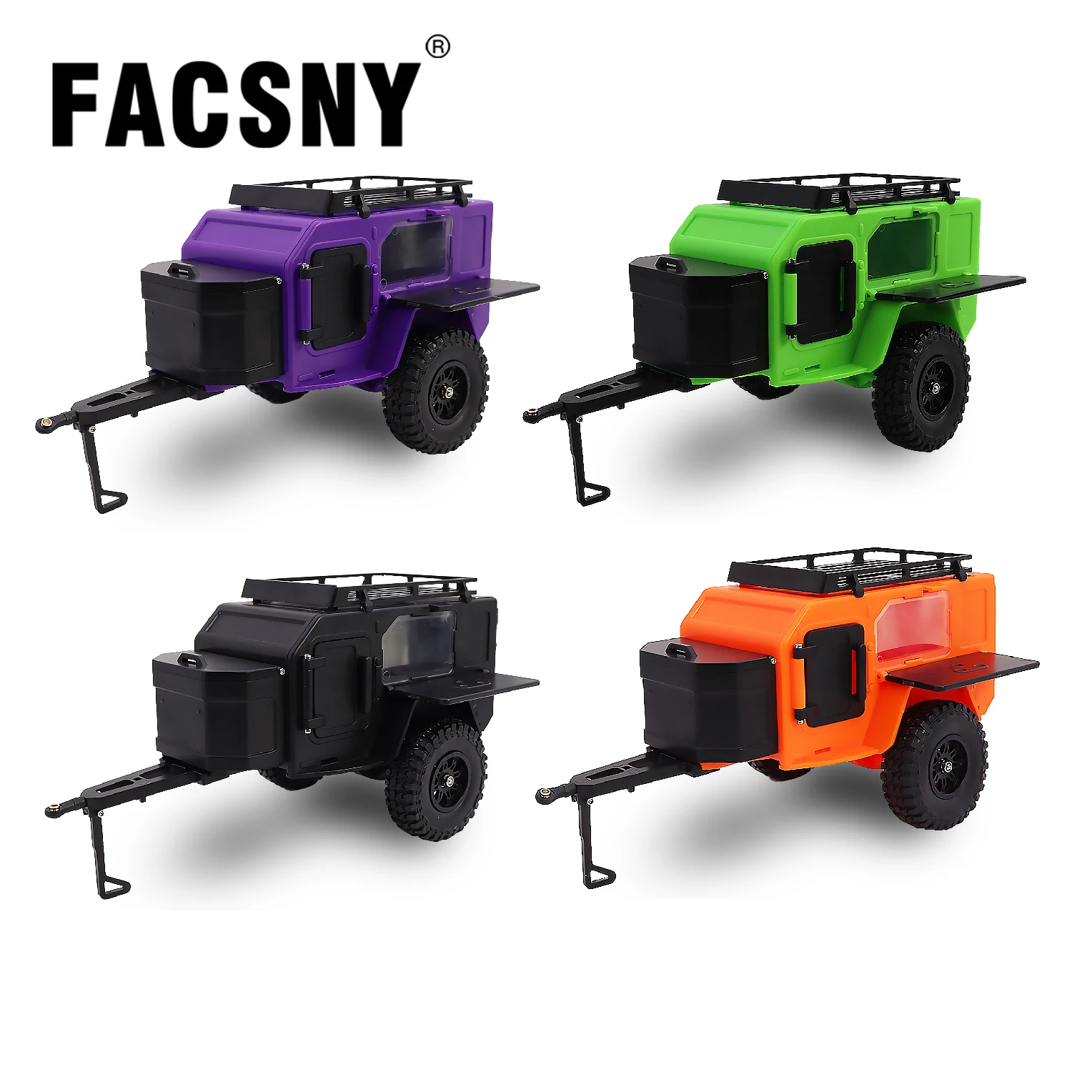 

Off-Road Camping Trailer Motorhome RV Trailer for 1/18 1/24 RC Crawler TRX4M SCX24 Upgrade Part