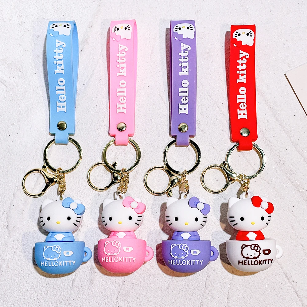 

Kawaii Sanrio Hello Kitty Keychain Kawaii Cartoon Kuromi Car Key Ring Melody Cinnamoroll Backpack Pendant Ornaments Girls Gifts