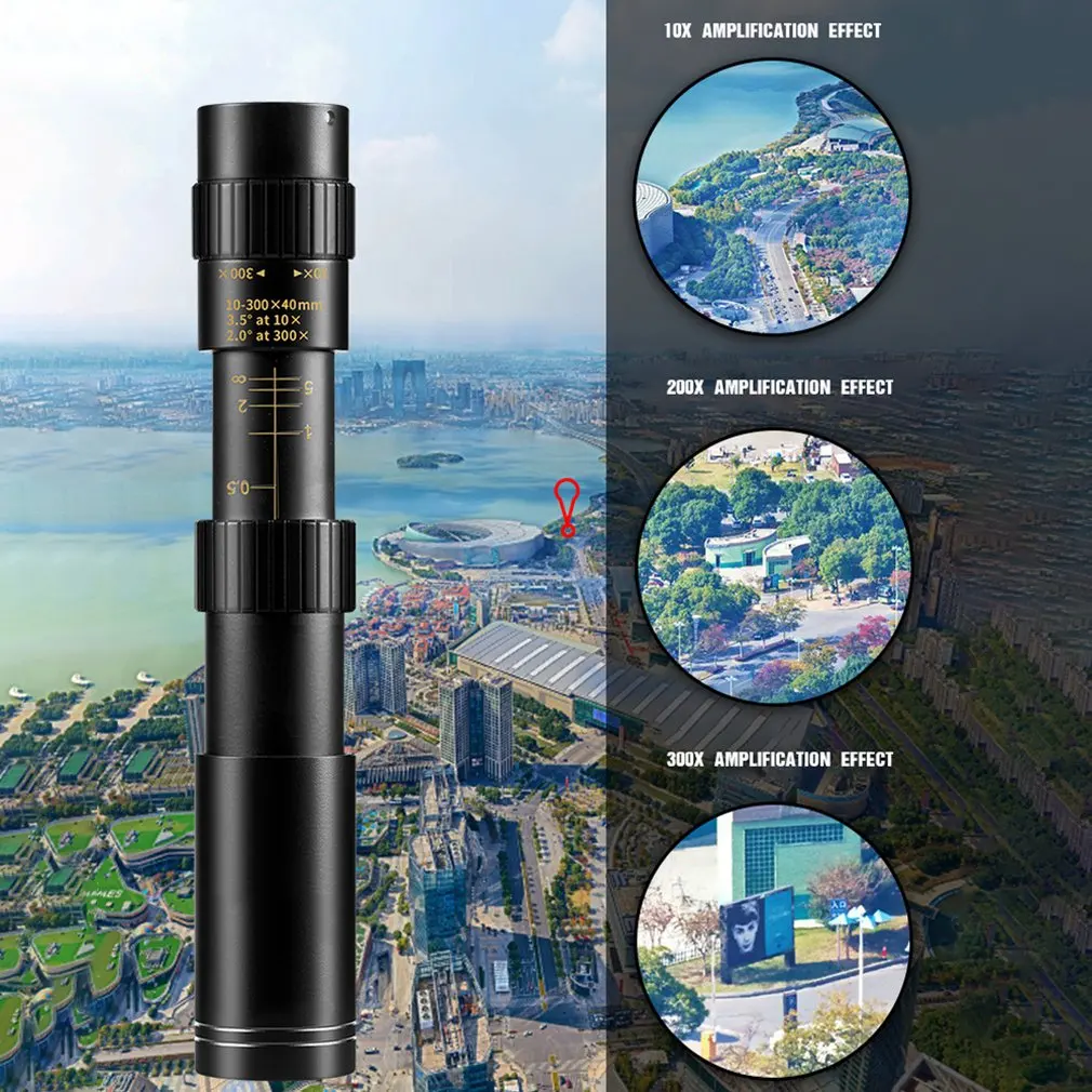 Outdoor Telescope with Tripod Photo Clip Portable HD High Magnification Monoculars Retractable Waterproof Telescope Hunting Tool