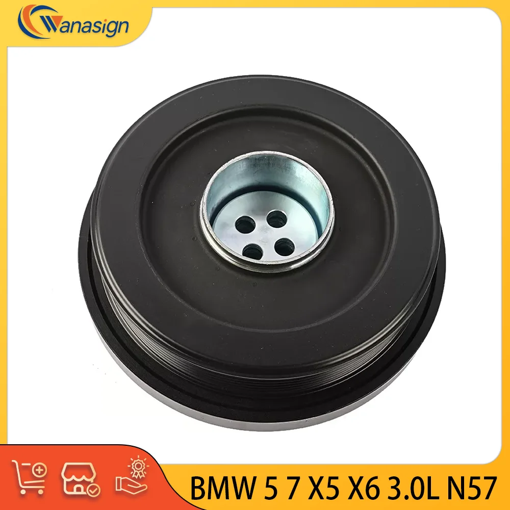 

AUTO ENGINE PARTS Crankshaft Belt Pulley FIT For BMW 5 7 X5 X6 3.0L L6 Diesel 3.0 L T N57 D30A N57 D30B N57 D30C 3.0T 2008-2016