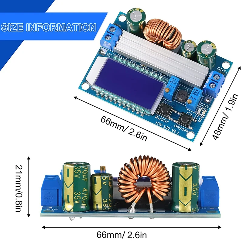 35W DC 5.5-30V To 0.5-30V Digital LCD Display Automatic Step Up Down Buck Boost Converter Power Supply Module Adjustable