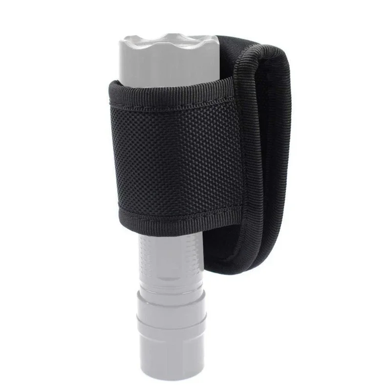 ​​Outdoor Belt Flashlight Holder for D-Cell Light - Nylon & PU Leather Open Top Holster, Quick Draw Camping Gear Pouch
