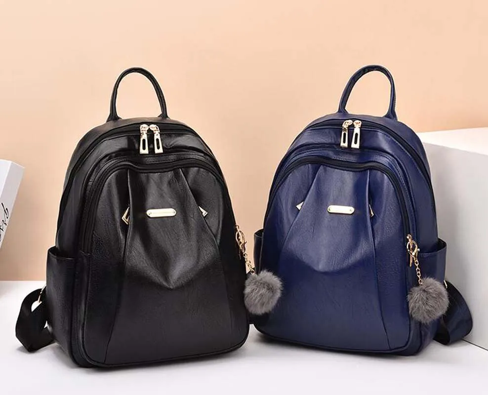 

Hot Sale New Fashion Solid Women PU Leather Backpacks Female High Capacity Shoulder Bags School Bag Light Travel Backpack