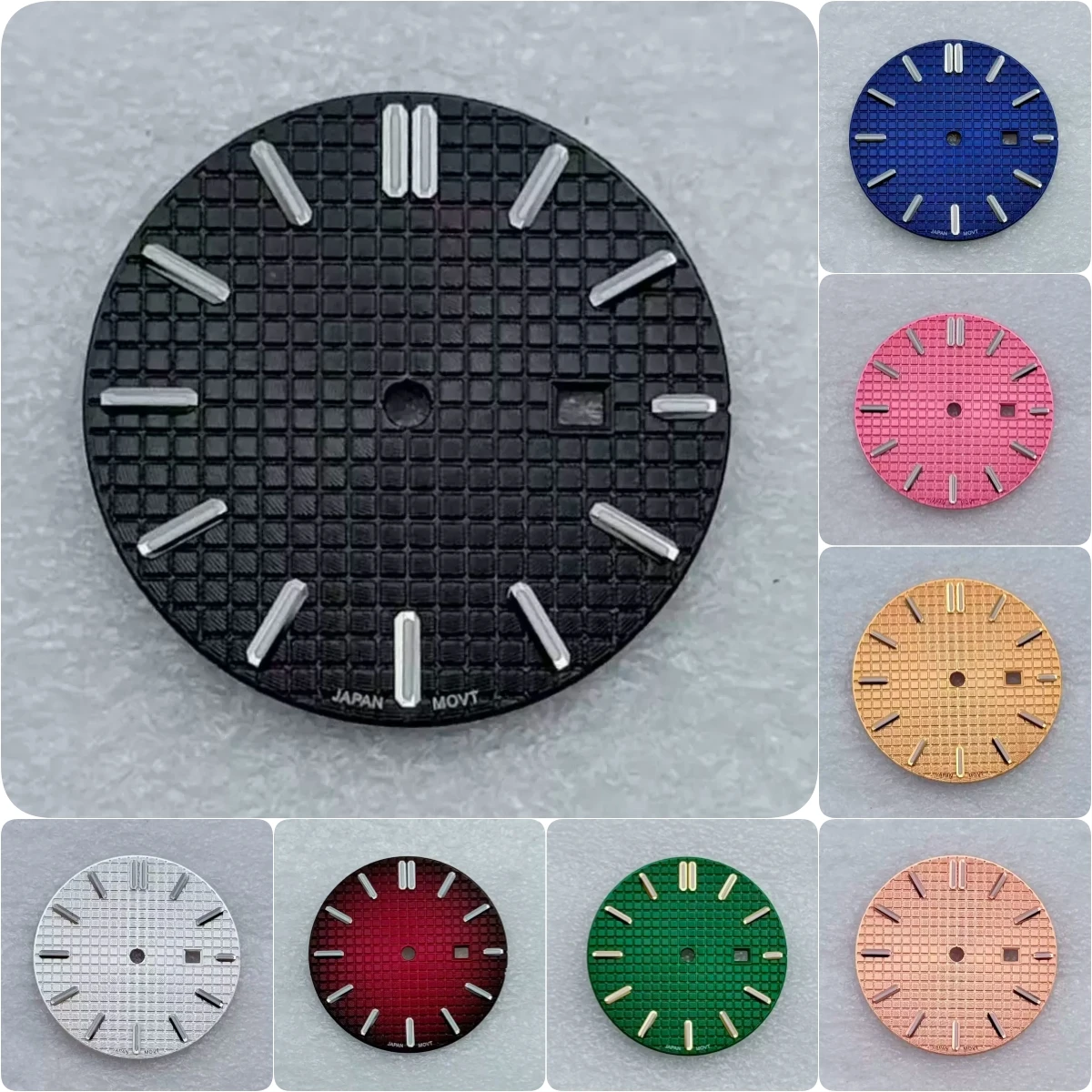 25.8mm No Logo Oak Waffle Dial Fit VJ24 Quartz Movement Green Luminous Ladies Watch Modification Accessories Custom Logo