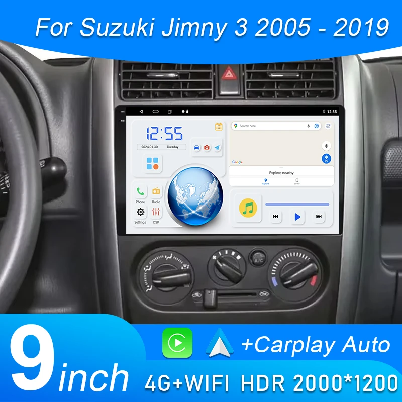 

Android 15 Carplay Auto Car Radio For Suzuki Jimny 3 2005-2016 2017 2018 2019 Multimedia Player GPS Stereo DSP WiFi+4G Head Unit