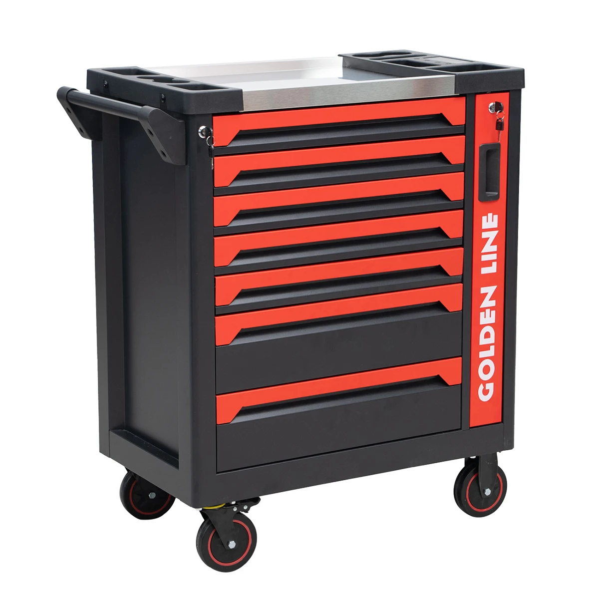 Heavy Duty Metal Tool Cabinet with 7-Drawer Storage and Customizable Options for Garage Workshop
