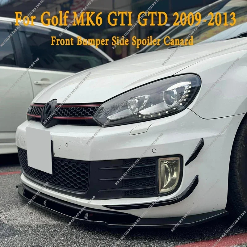 Для Volkswagen Golf Mk6 GTI GTD 2009-2013 RevoZport стиль передний бампер боковой Canard плавники Flare Mods спойлер Bodykit Tuing