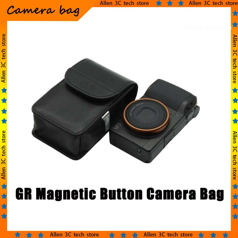 For Ricoh Gr Camera Case Sheepskin Leather With Magnetic Button Closure For Gr2 Gr3 Gr3x Gr4 Hdf Side Pockets For Spare Battery