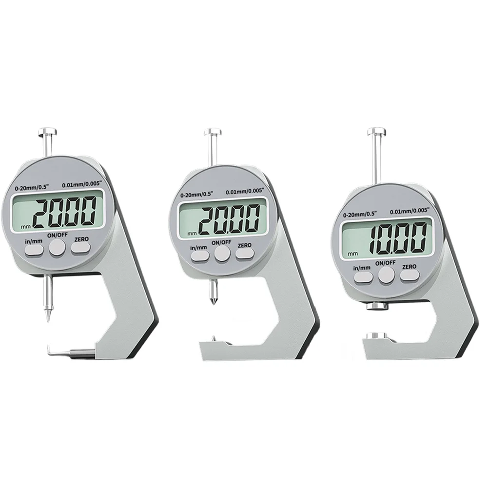 

Толщиномер цифровой из алюминиевого сплава с 3 головками, 0-20 мм, 1 шт.