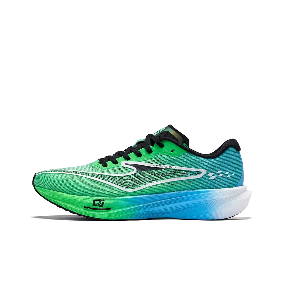 Erke Polar Wind 3.0 Running Shoes Men's Low Top Fluorescent Lime Green Pool Blue 51125203098-508