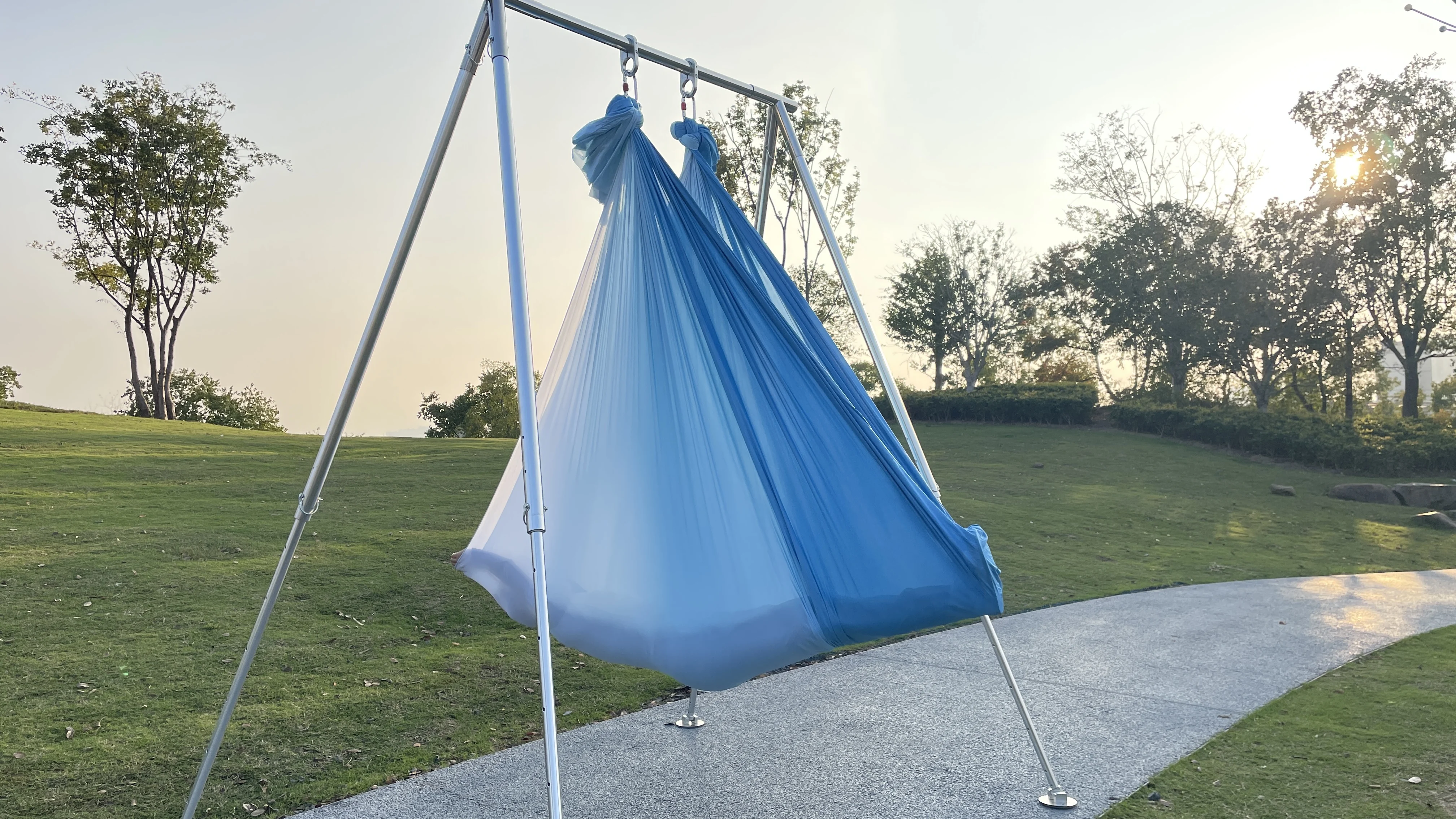 6-Meter-Aerial-Yoga-Hängemattenstoff: Bunter Premium-Aerial-Seidenstoff, Aerial-Yoga-Schaukel (kein Zubehör)