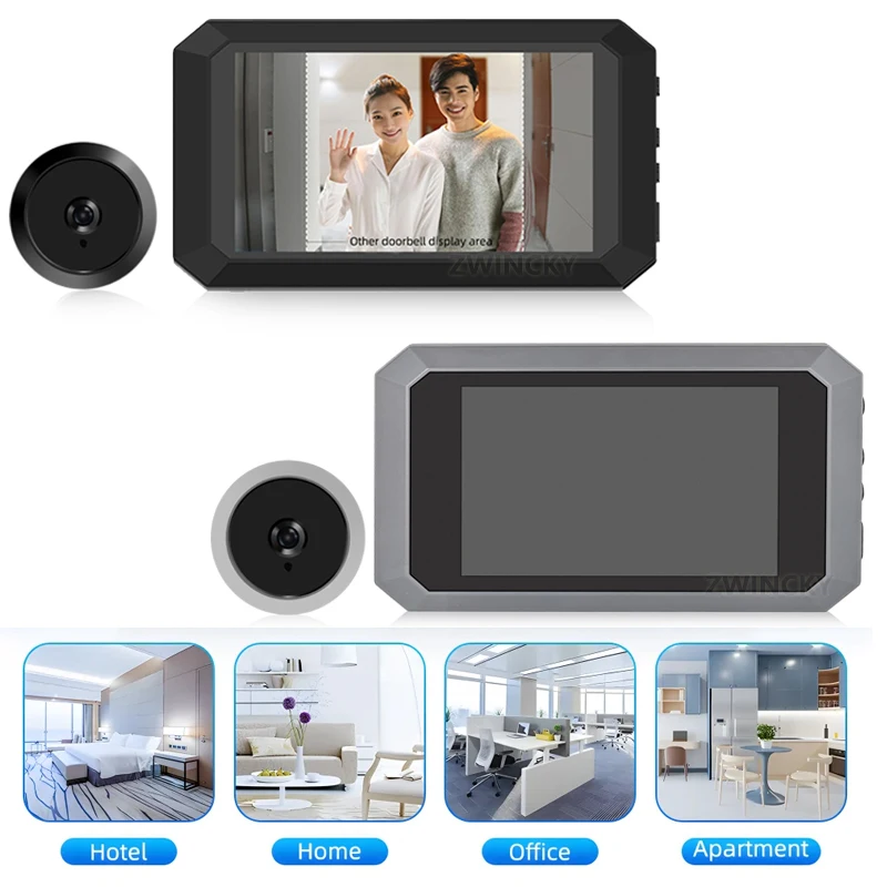 2 million pixels 3.97 Inch IR Smart Digital Peephole Door Viewer Camera Night Vision Mini Digital Door Eye Ring Door Bell Camera