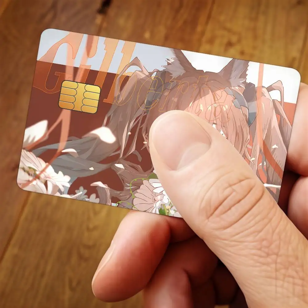 Game Arknights Endfield Gilberta Credit Card Skin Stickers For Bank Card Bus Metro Cards Waterproof Anti-Scratch Gift 4PCS