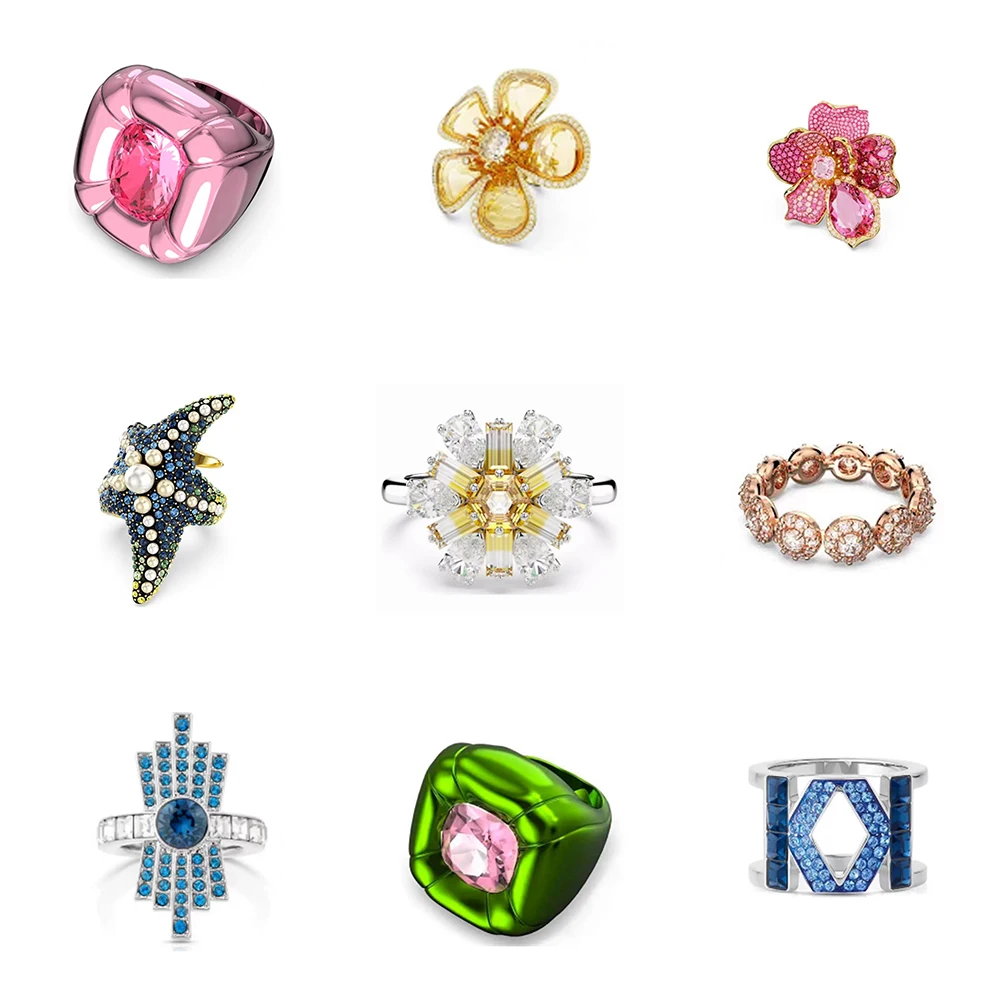 

New Strange Shape Flower Pink Accessory Ring Starfish Deep Blue Personalized Pearl Gift