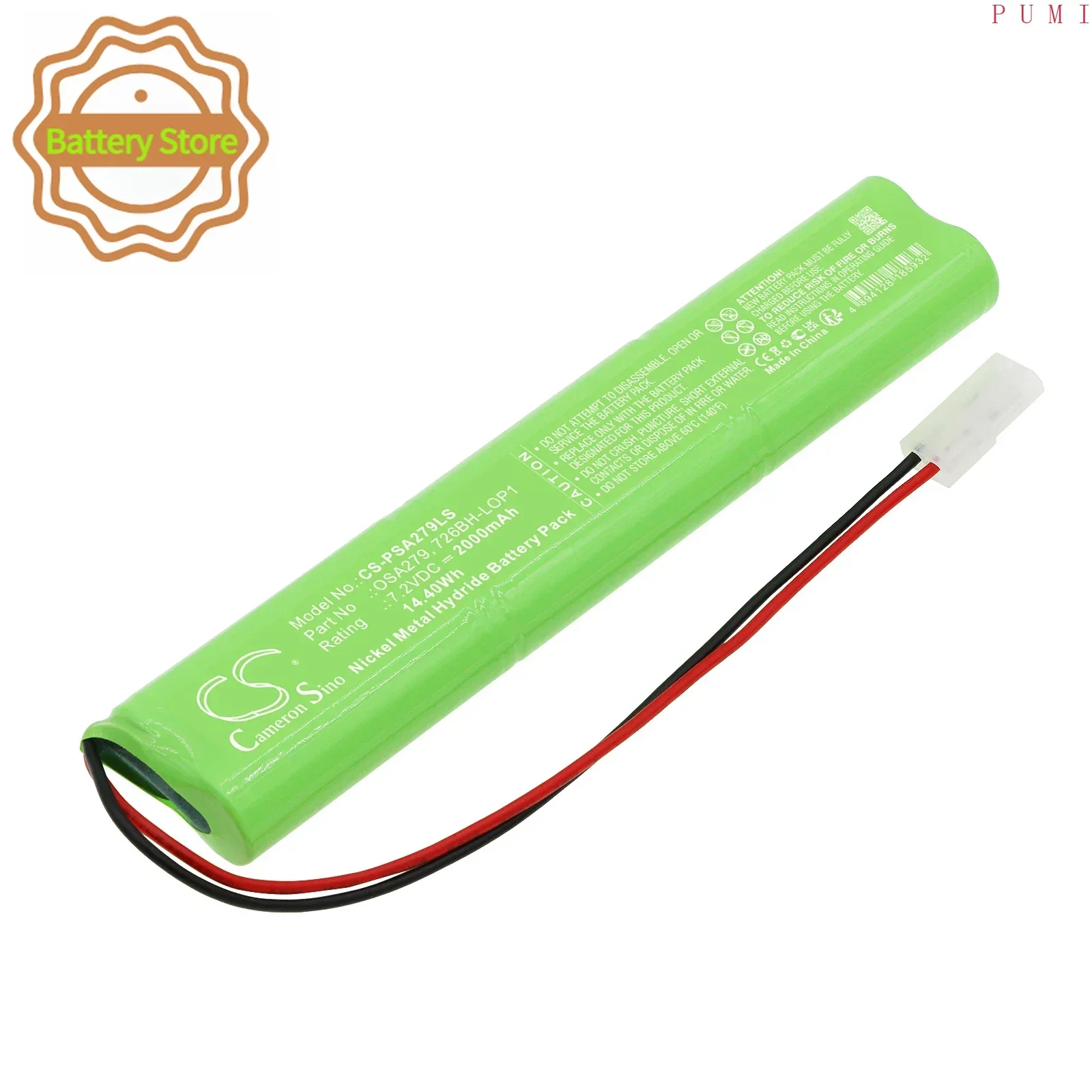 CS Replacement Battery for PowerSonic A6090-2 PN:OSA279,726BH-LOP1 2000mAh / 14.4Wh