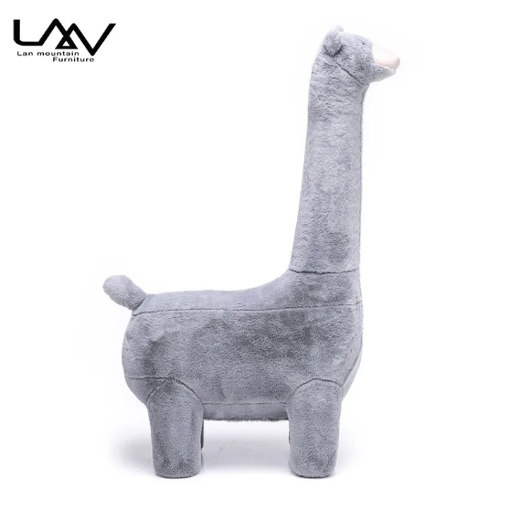 Mais cores crianças dos desenhos animados fezes moldura de madeira sala estar animal alpaca fezes móveis otomanos