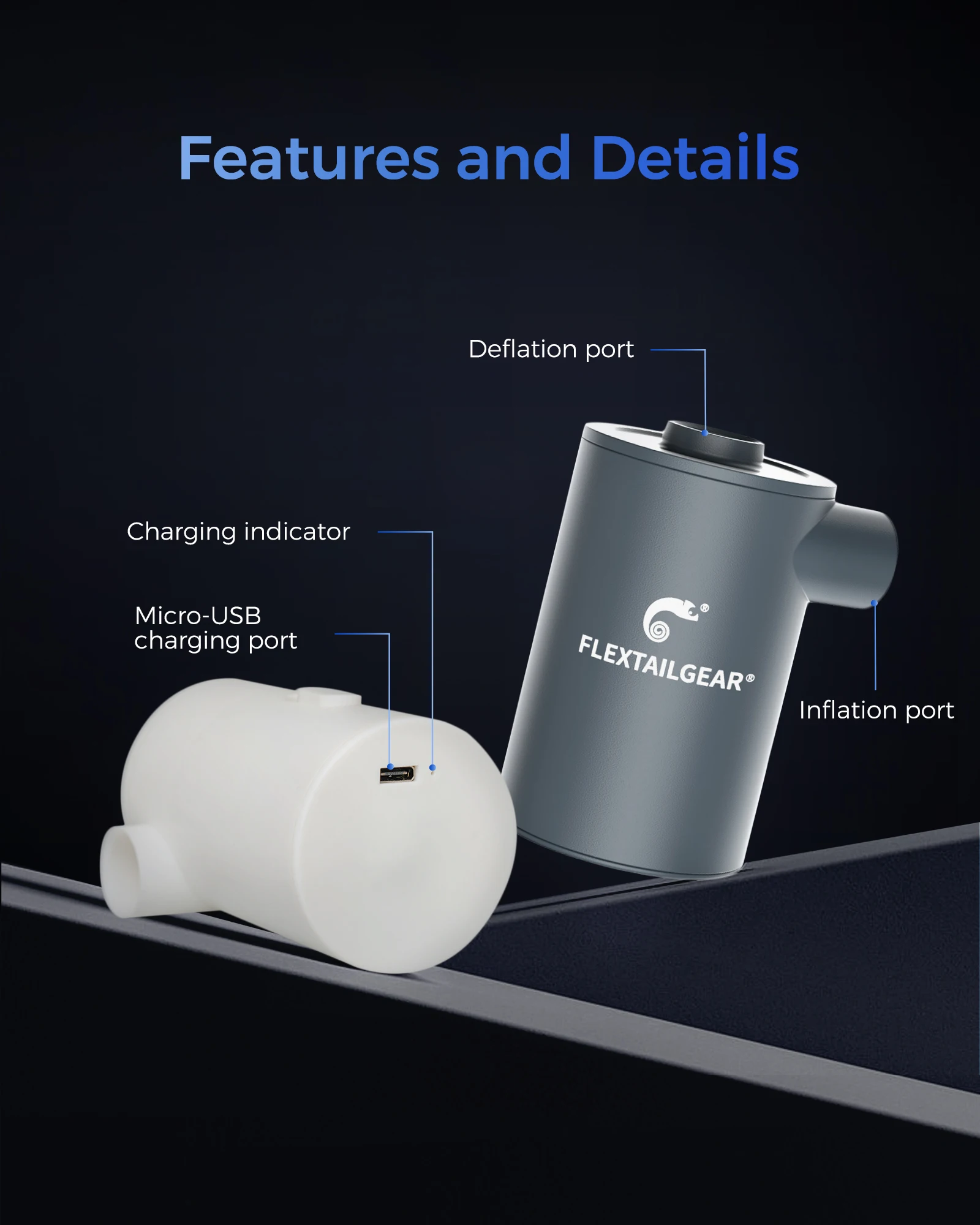 FLEXTAIL MAX PUMP/MAX PUMP EPS - Electric Air Pump Camping Pump Quick Inflate Deflate for Air Mattress, Sleeping Pad, Vacuum Bag