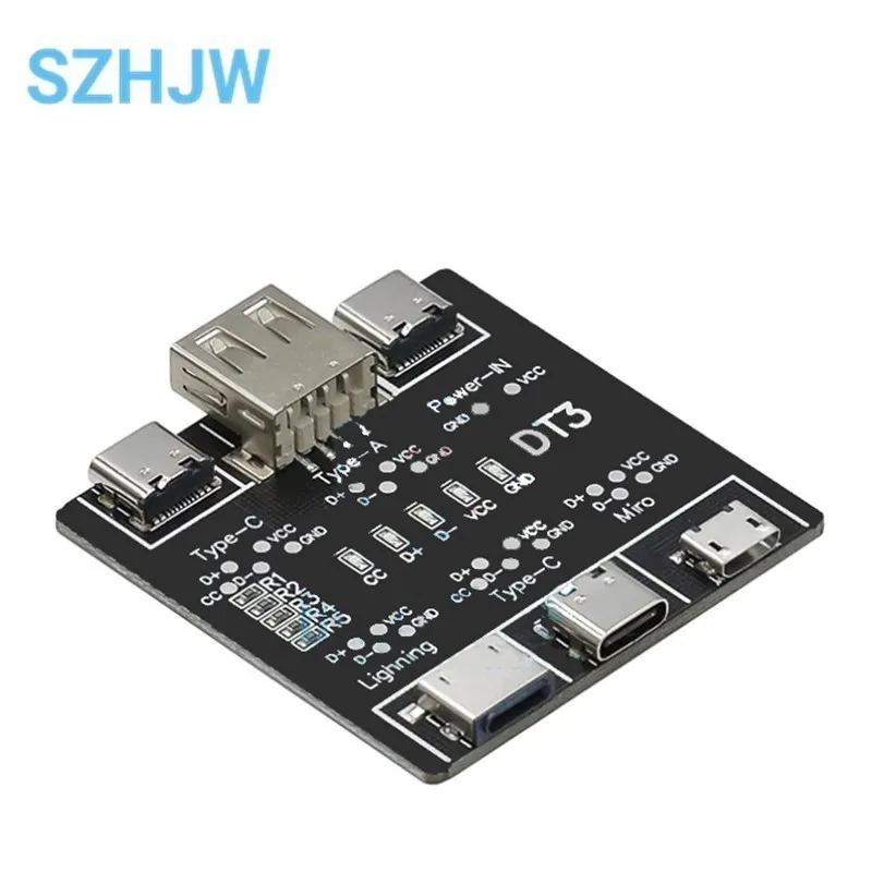 DT3 Carte de détection de câble de données Testeur de câble USB Pour iOS Android Type-C Court-Circuit On-Off Commutation Test Board Outil