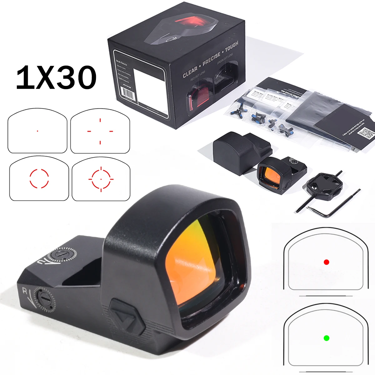 1x30 Gen II Red Dot Sight Multi Reticle 6 MOA Red/Green Dot Collimator Reflex Holographic Dot Sight Hunting Scopes with LOGO