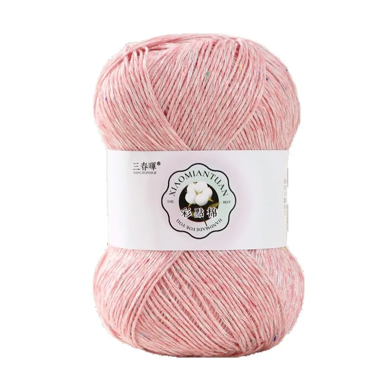 50g Colored Dots Yarn Lace Cotton Thread Handmade DIY Weaving Summer Hook Scarf Sweater, short sleeved hat medium fine baby yarn