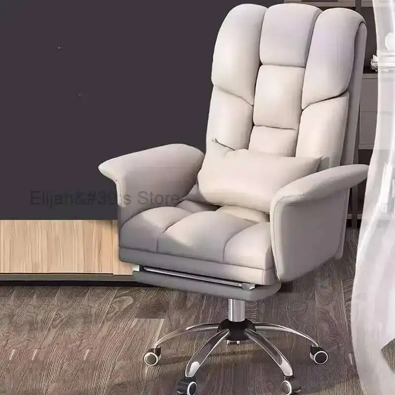 

Luxury Cushion Ergonomic Office Back Chair Portable Comfy Footrest Office Chairs Wheels Mobile Sillas De Oficina Furniture