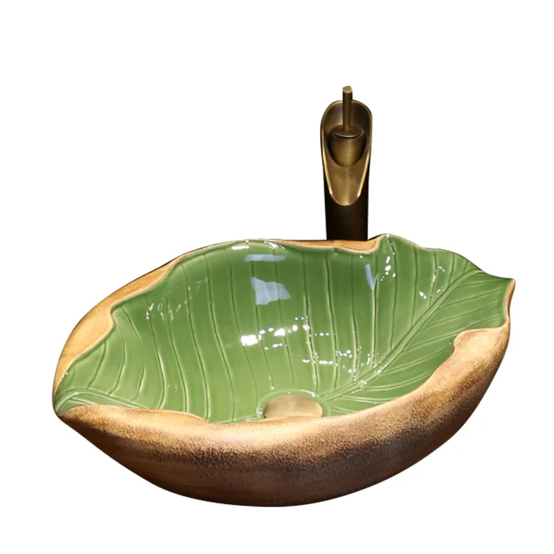 Creative retro art stage basin Special-shaped ceramic Personalized washbasin on stage