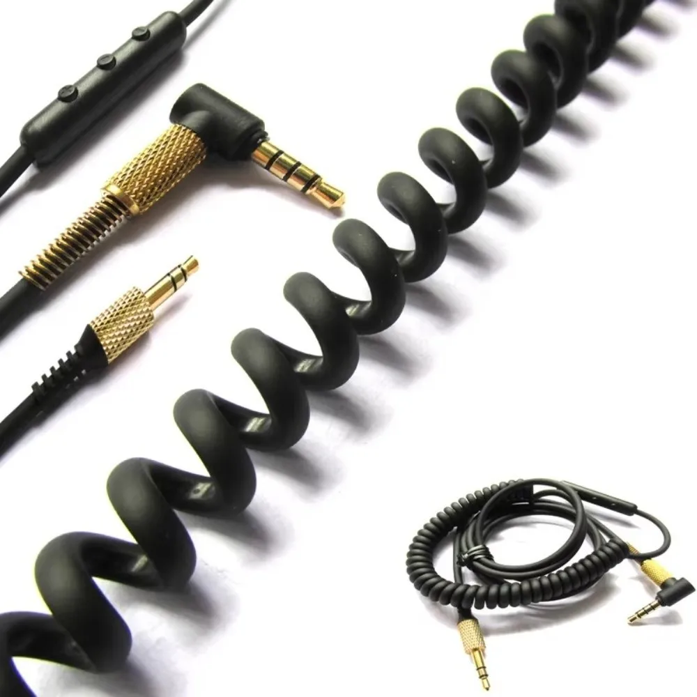 Coiled Headphone Replacement Cable Built-In Microphone Headphone Audio Cord for Marshall Monitor/Major II 2/Major III 3/Mid BT view 2