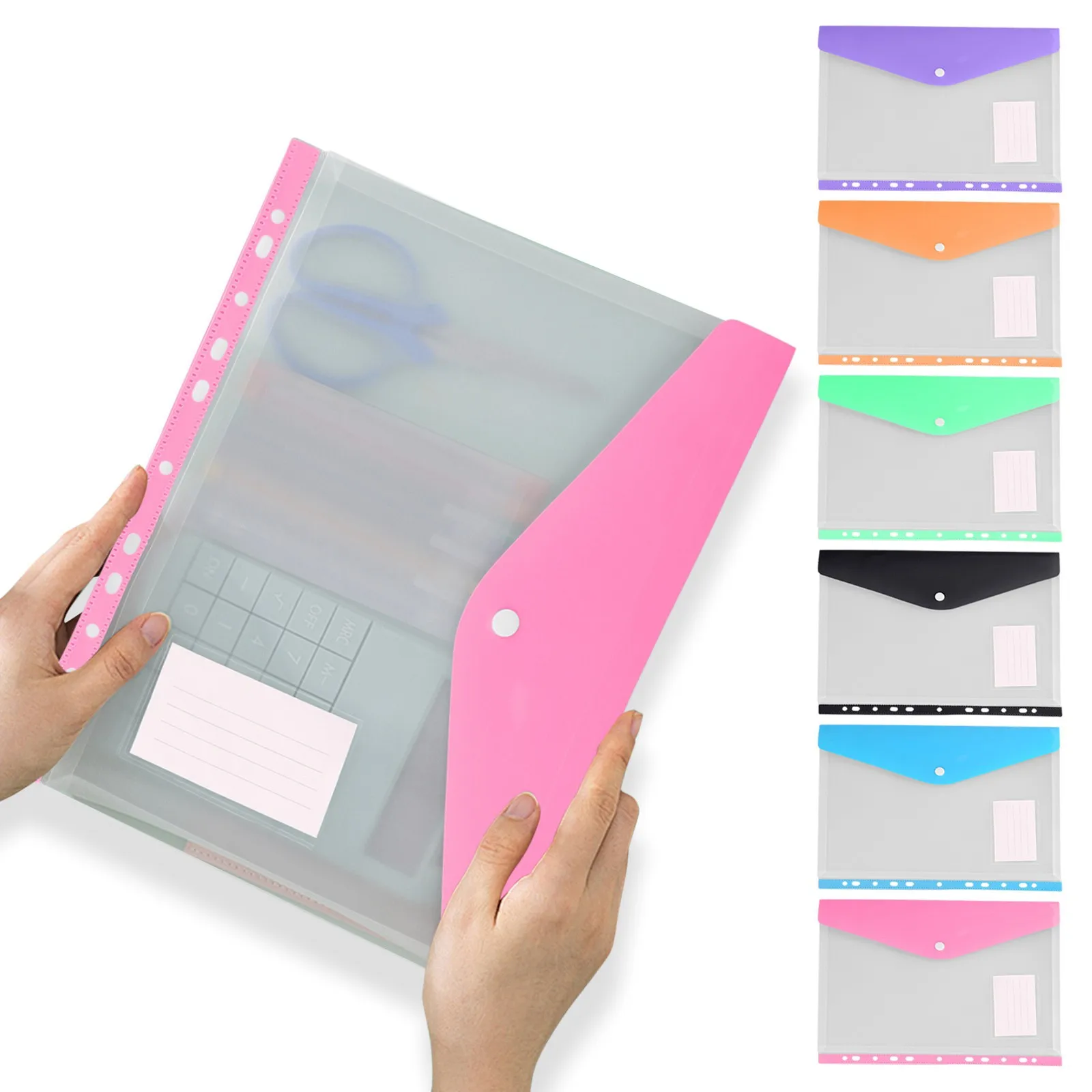 Multi-use Waterproof Transparent Document Storage Frosted Bag Three-Dimensional File Bag Papers Pouch Folder For Office Home