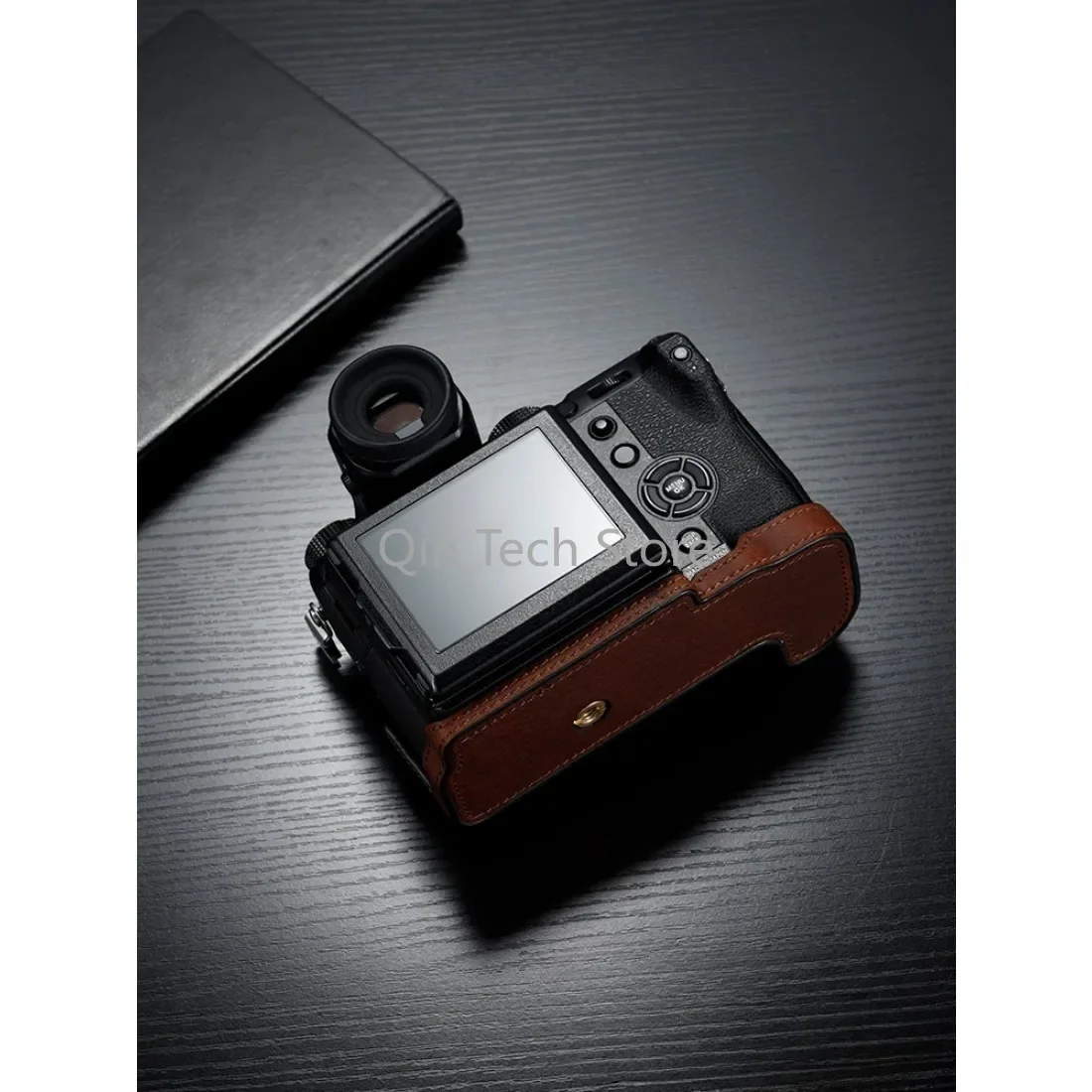 Meia capa de couro genuíno para câmera fujifilm gfx50s gfx50sii gfx50r gfx100s bolsa protetora