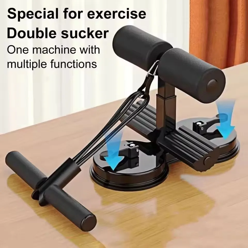 Sit-up Assistant Bar with Resistance Band Indoor Abdominal Core Training Sit-up Foot Holder with Dual Suction Cups Home Gym Exer