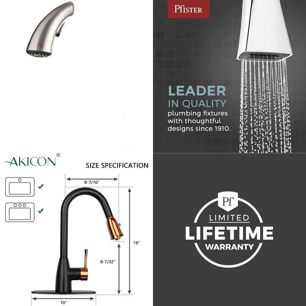 Rakitan Kepala Semprot Pengganti Keran Dapur Baja Tahan Karat untuk Model F-529, Desain Tahan Lama dan Awet