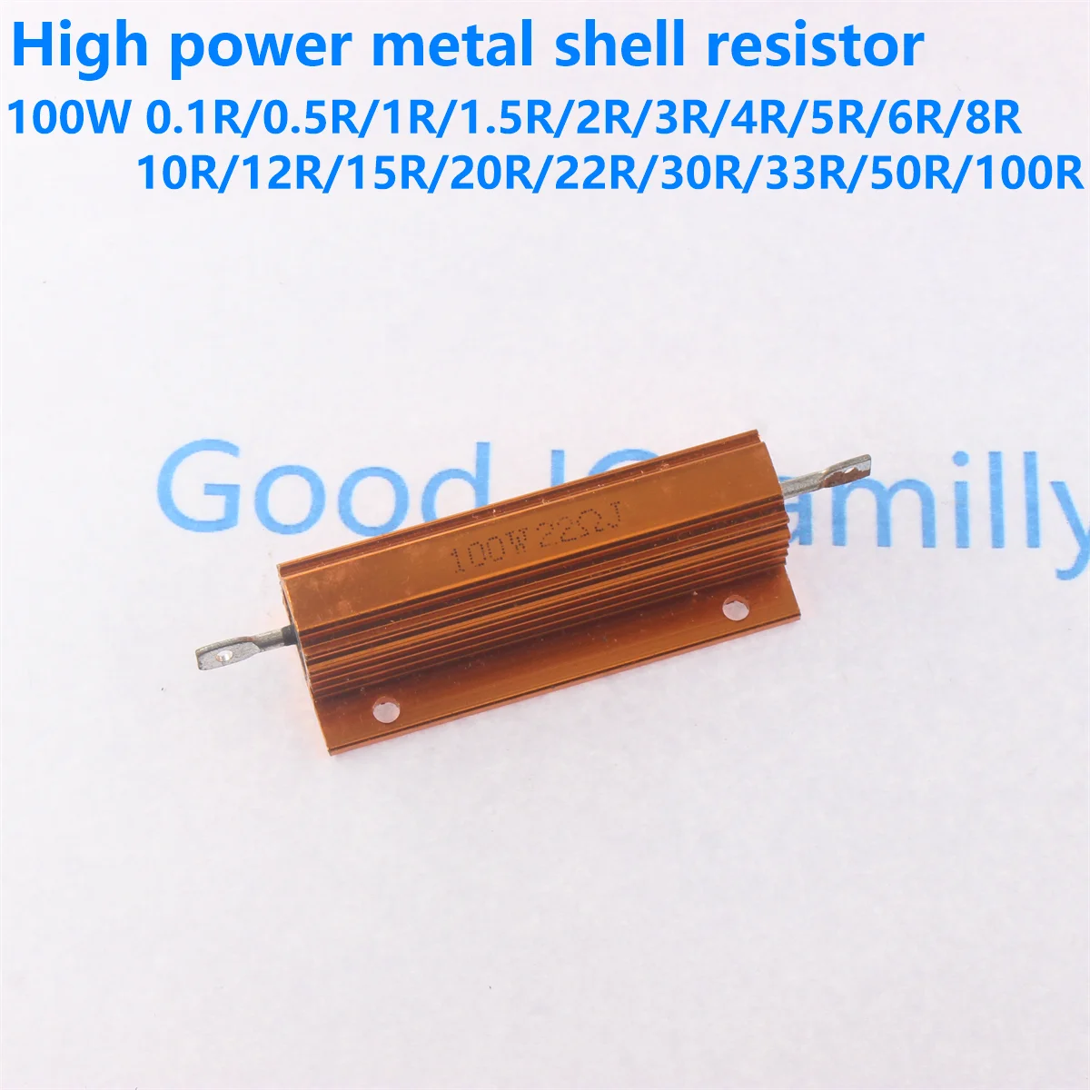100W 0.01R~ 100K Aluminum Power Metal Shell Case Wirewound Resistor 0.1R 0.5R 1R 2R 5R 6R 22R 47R 100R 470R 1K 10K 20K ohm RX24