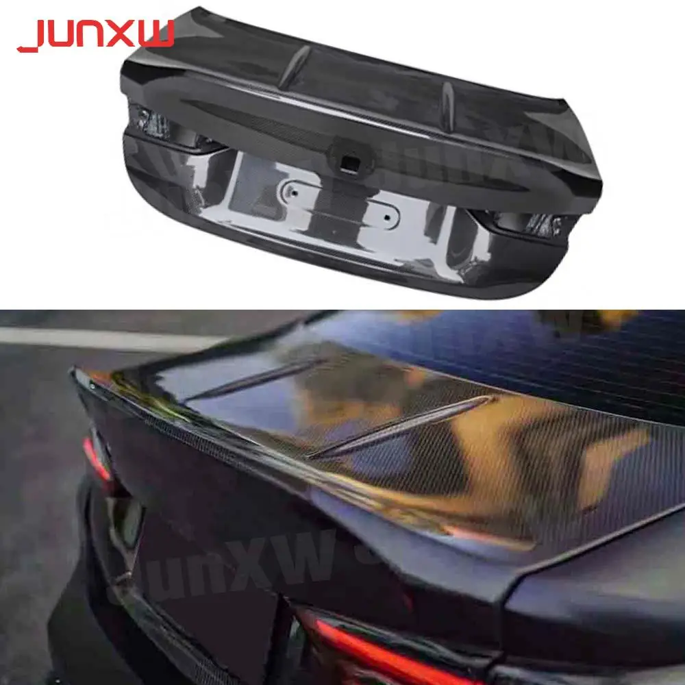 Carbon Fiber Car Rear Bumper Guard Tail Gate Trunk Lid Cover Decklid Panel FRP For BMW 3 series G80 M3 4 Door 2021+